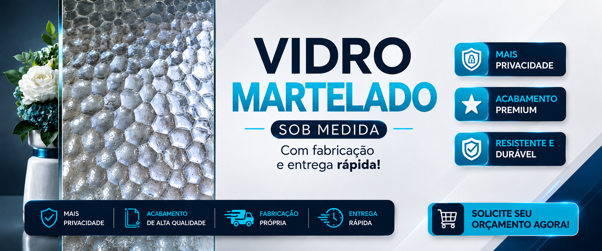 vidro martelado incolor sob medida